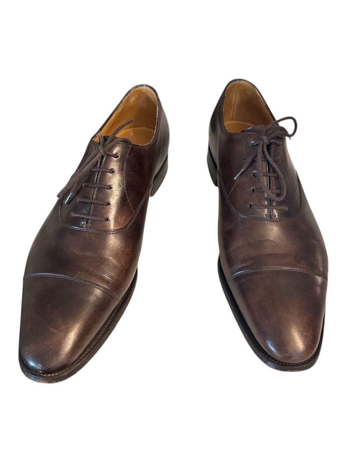 John Lobb City Ii Made In England Uk 8 / Us 9 E Brown Cap Toe Oxford Shoes $1900